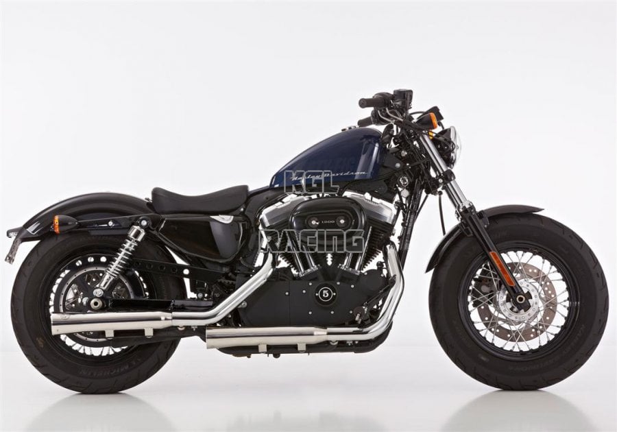FALCON for HARLEY DAVIDSON SPORTSTER XL 883R Roadster (XL883R) 2014-2015 - FALCON Double Groove slip on exhaust (2-2) - Click Image to Close