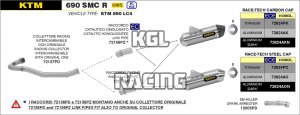 Arrow voor KTM 690 SMC R 2021- - Race-Tech aluminium Dark demper met carbon eindkap