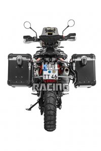 Touratech ZEGA Evo X koffer systeem voor KTM 890 Adventure/ R / 790 Adventure / 790 R - 45L_45L - rek zilver , koffer Zwart
