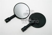 Mini mirror for H/bar-end, round, black, pair