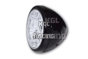 LED headlamp RENO, black, 7 inch, E-mark