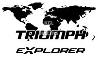 TRIUMPH EXPLORER carte mondiale coffre laterale sticker (set gauche-droite)