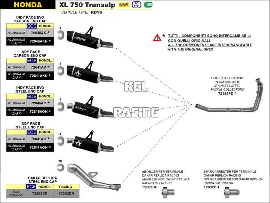 Arrow for HONDA XL 750 TRANSALP 2023-2024 - Indy Race EVO aluminium silencer with inox end cap - Click Image to Close