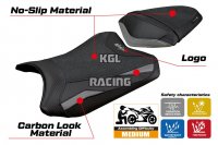 Housse de selle compatible Kawasaki Ninja 300 2013 - 2017 - model Aliko Ultragrip - AVEC LOGO - Gris
