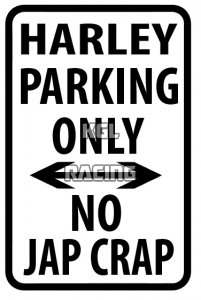 Aluminium parking sign 22 cm x 30 cm - HARLEY Parking Only