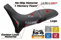 Housse de selle compatible Moto Morini X-Cape 650-700 2021 - 2025 - model Reno Ultragrip Comfort System - AVEC LOGO - Gris