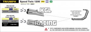 Arrow pour Triumph SPEED TWIN 1200 2019-2020 - Silencieux Pro-Racing nichrom (droite et gauche) embout carbone