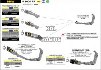 Arrow voor BMW S 1000 RR 2017-2018 - COMPETITIE VOLLEDIG TITANIUM volledig systeem met dBKiller met carbon eindkap