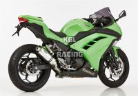 HURRIC voor KAWASAKI Ninja 300 (EX300A) 2013-2016 - HURRIC Supersport slip on demper (2-1) super short - gepolierde aluminium