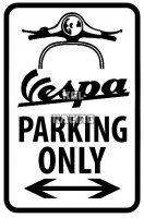 Aluminium parking bord 22 cm x 30 cm - VESPA Parking Only