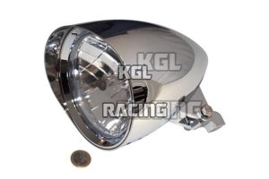 headlamp CLASSIC 1 w.visor, 5 3/4" H4, chrome