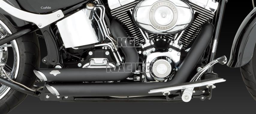 Vance & Hines Harley Davidson Softail '86-'11 - FULL SYSTEM SHORTSHOTS STAGGERED BLACK - Click Image to Close