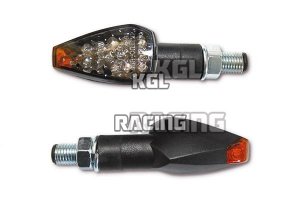 LED - Richtingaanwijzer PEAK , zwart , rook , korte steel , E - keur