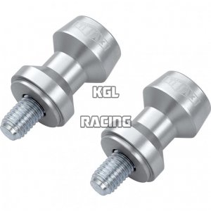 TITAX Bobbins (spools), swing arm adapter for M/C racing stand, alu, silver M10 x 1,25 mm, pair.
