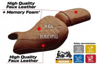 Seat cover compatible Kawasaki Eliminator 500 2024 - 2025 - model Mutsu Comfort System - NO LOGO - Brown