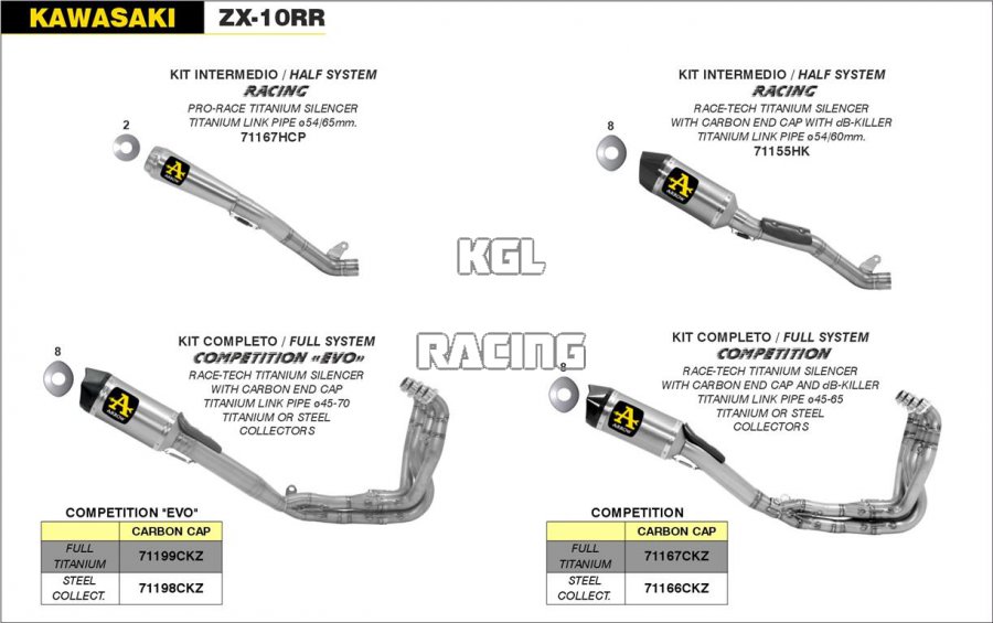 Arrow for Kawasaki ZX-10RR 2017-2019 - COMPETITION full system 