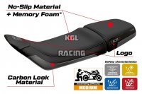 Housse de selle compatible Husqvarna Svartpilen 401 2018 - 2023 - model Solna Comfort System - AVEC LOGO - Gris