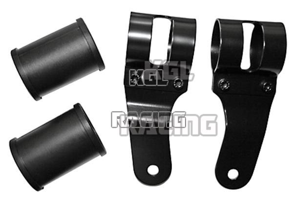 headlight bracket, uni, dull black, 38-42 mm, pair - Click Image to Close