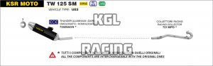 Arrow pour KSR Moto TW 125 SM 2017-2020 - Collecteur Racing