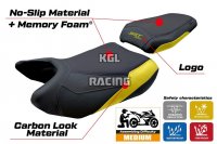 Housse de selle compatible QJ Motor SRT 800 X / S / SX 2023-2025 - model Wuhai Comfort System - AVEC LOGO - Jaune