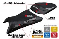 Housse de selle compatible KTM 390 Duke 2024-2025 - model Mora Ultragrip - AVEC LOGO - Gris