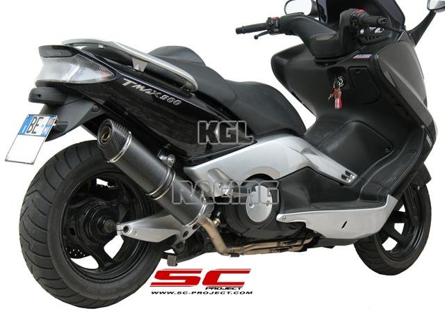 SC Project exhaust YAMAHA TMAX 500 '02-07 - Full system Oval Inox Black - Click Image to Close