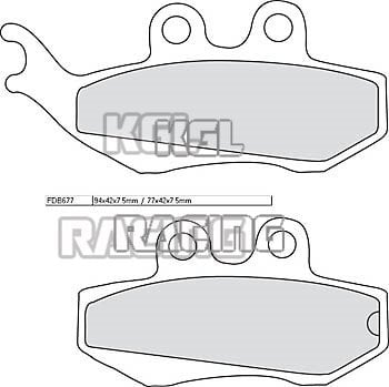 Ferodo Brake pads Benelli Velvet 250 LC (M70000) 1999-2001 - Front - FDB 677 Argento Front AG - Click Image to Close