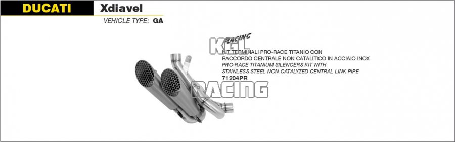 Arrow for Ducati XDIAVEL 2016-2020 - Pro-Race titanium silencers kit - Click Image to Close