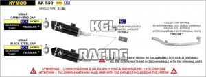 Arrow for Kymco AK 550 2021-2022 - Racing collectors interchangeable with original ones