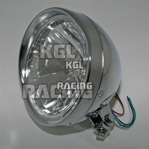 Cruiser chrome headlamp, 6 1/2 inch, bottom mount