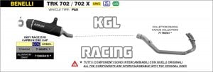 Arrow pour BENELLI TRK 702 / 702X 2023-2024 - Indy Race EVO Titanium Silencieux avec embout en carbone