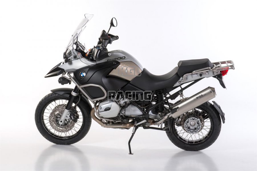 BOS silencer BMW R 1200 GS/ Adventure 2004->>2009 - BOS oval 120S Stainless steel matt - Click Image to Close