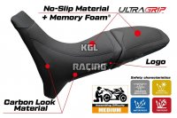 Housse de selle compatible Moto Morini X-Cape 650-700 2021 - 2025 - model Reno Ultragrip Comfort System - AVEC LOGO - Noir