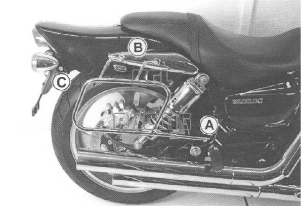 Leather Sac Racs Hepco&Becker - Suzuki VZ1600 '04-> - chroom - Click Image to Close