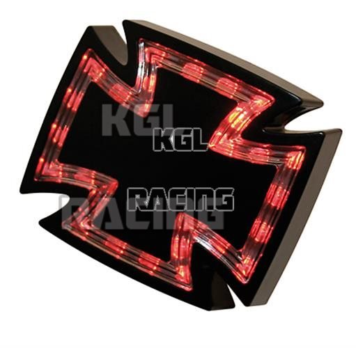 LED-taillight GOTHIC, black, clear lens, E-mark - Click Image to Close
