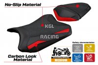 Housse de selle compatible Kawasaki Ninja 300 2013 - 2017 - model Aliko Ultragrip - SANS LOGO - Rouge
