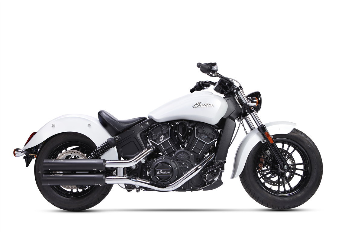 IXIL pour INDIAN SCOUT 15-23 - SLIP ON SILENCIEUX (UPPER MUFFLER) - IRONHEAD ROUND BLACK