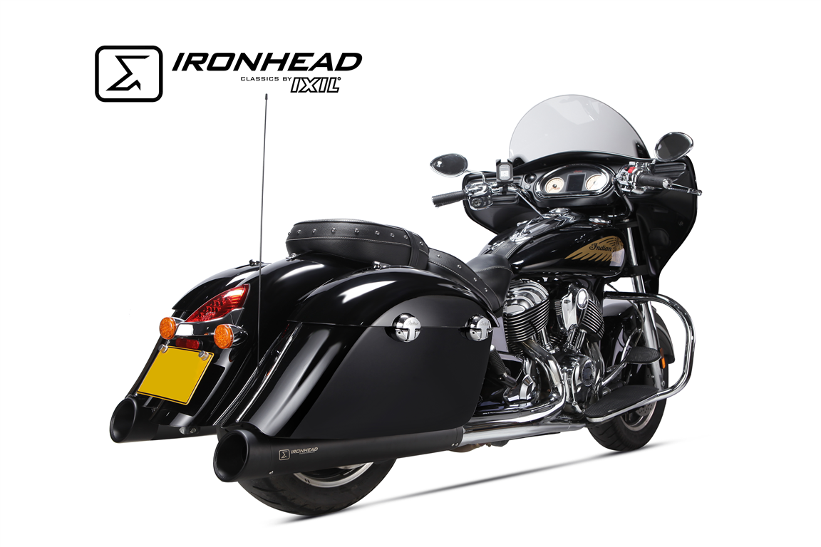 IXIL pour INDIAN CHIEFTAIN 15-20 - SLIP ON SILENCIEUX (PAIRE) - IRONHEAD ROUND BLACK