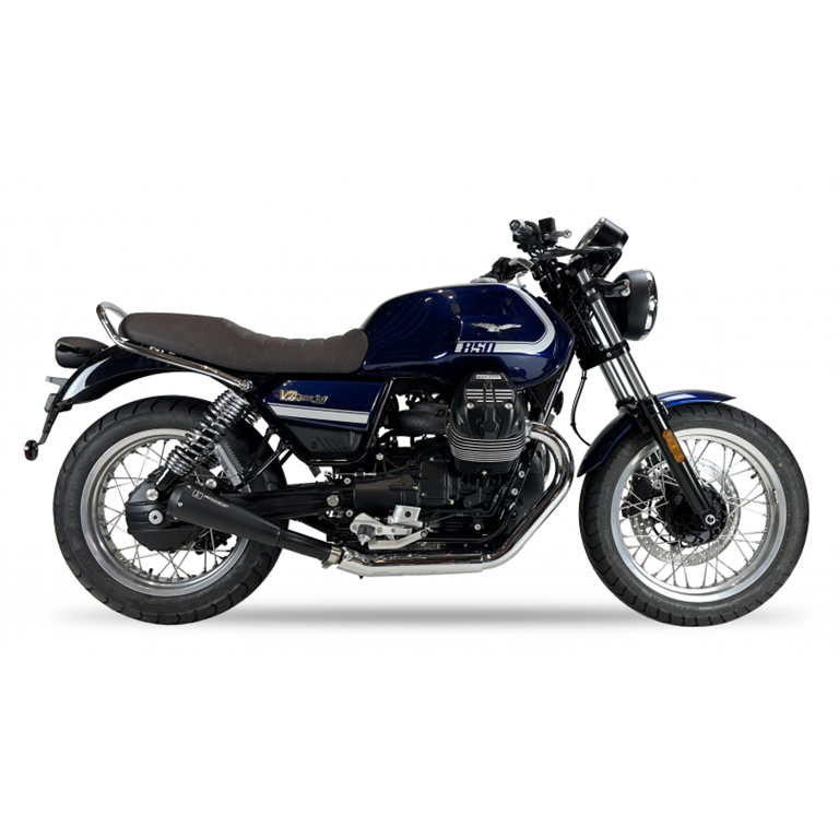 IXIL for MOTO GUZZI V7 850 SPECIAL / STONE - SLIP ON SILENCER (PAIR) - IRONHEAD CONICAL BLACK INOX