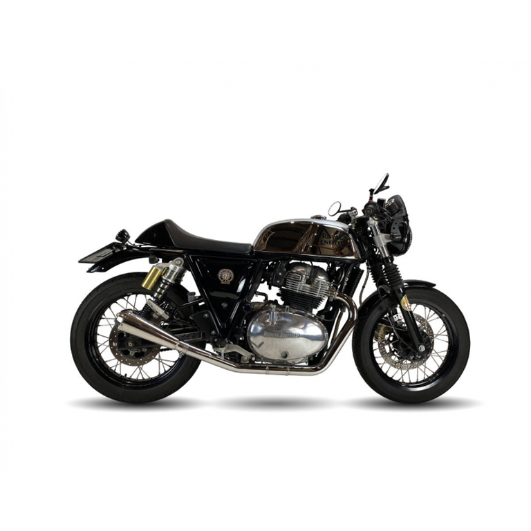 IXIL for ROYAL ENFIELD CONTINENTAL GT 650 / INTERCEPTOR 650 - SLIP ON SILENCER (PAIR) - IRONHEAD CONICAL INOX