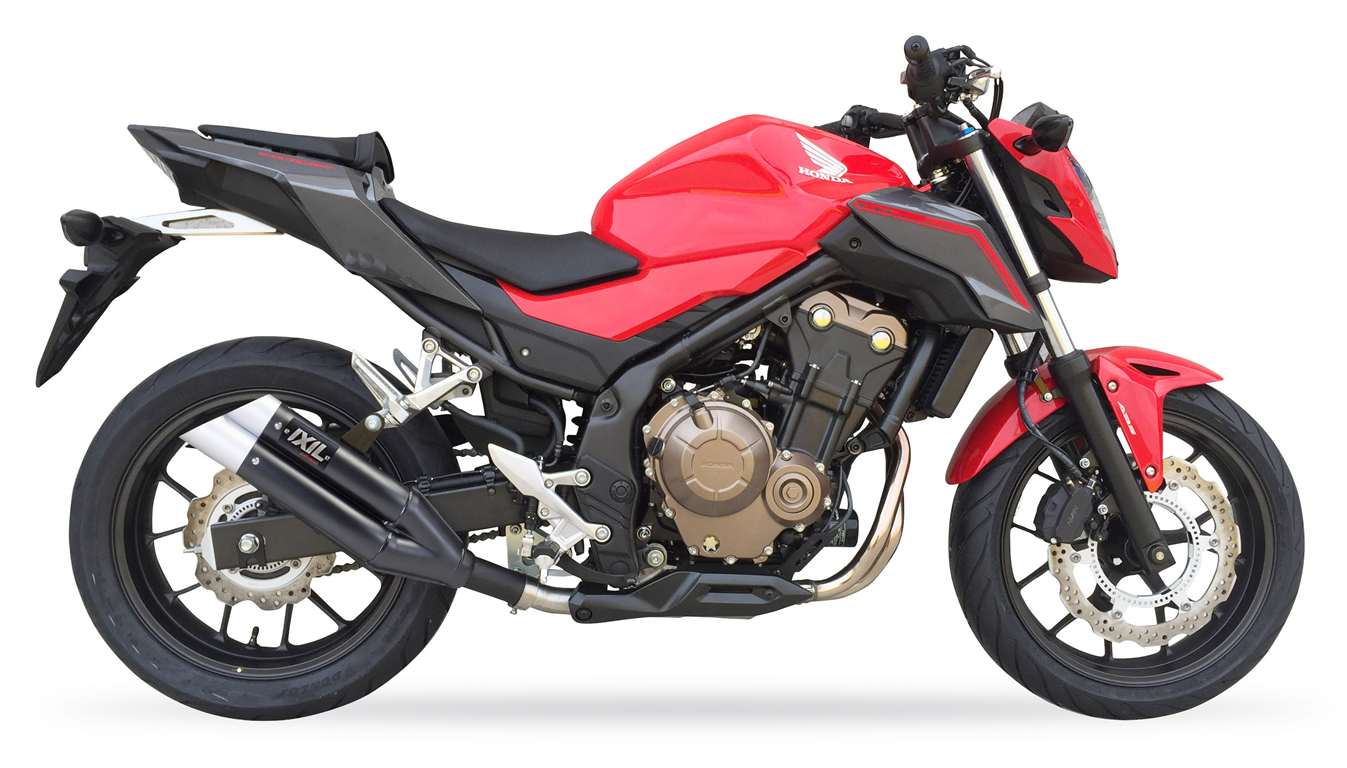 IXIL voor HONDA CBR 500 R 16-18 (PC57) - SLIP ON DEMPER - DUAL HYPERLOW BLACK XL