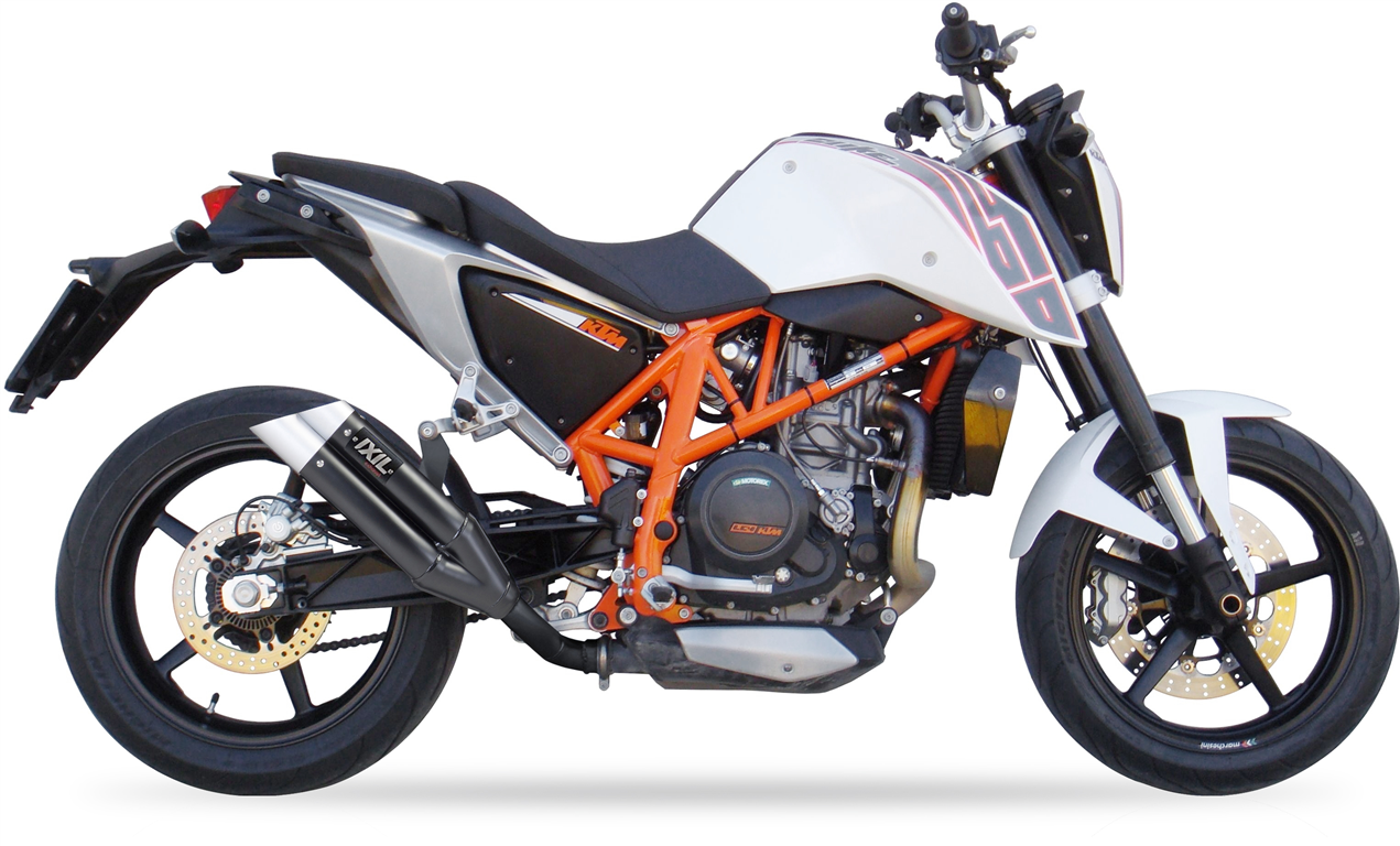 IXIL voor KTM DUKE 690 12-16 - SLIP ON DEMPER - DUAL HYPERLOW BLACK XL