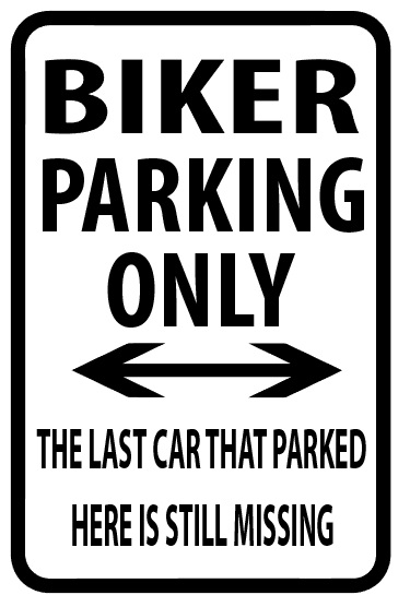 Panneaux métalliques parking 22 cm x 30 cm - BIKER PARKING ONLY Panneaux métalliques parking 22 cm x 30 cm - BIKER PARKING ONLY