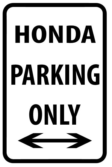 Panneaux métalliques parking 22 cm x 30 cm - HONDA Parking Only Panneaux métalliques parking 22 cm x 30 cm - HONDA Parking Only