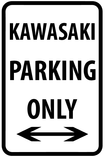Panneaux métalliques parking 22 cm x 30 cm - KAWASAKI Parking Only Panneaux métalliques parking 22 cm x 30 cm - KAWASAKI Parking Only